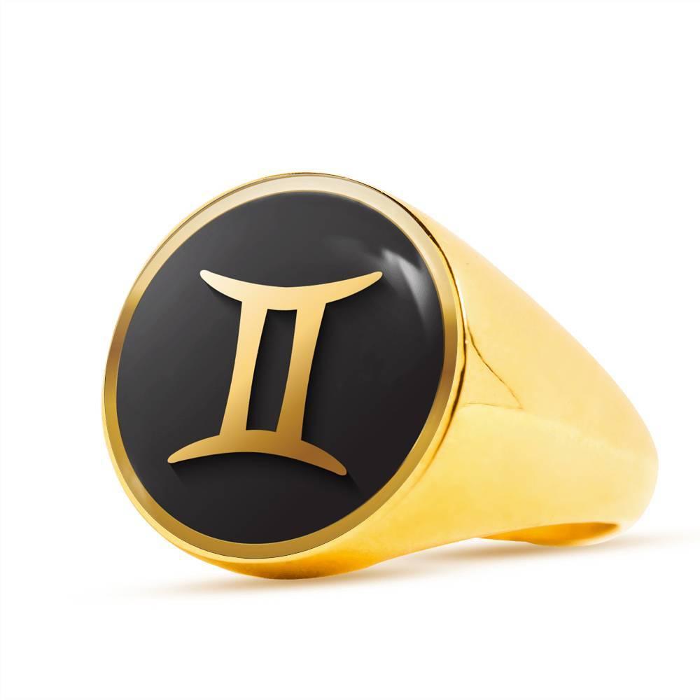 Gemini Zodiac Exclusive Design Ring Made From Stainless Steel or 18k Gold - ZodiacFanatic