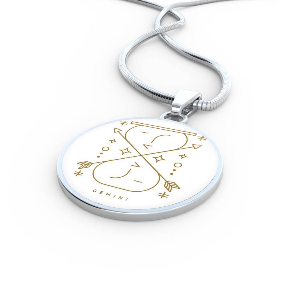 Gemini Zodiac Luxury Stainless Steel or 18k Gold Artistic Necklace - ZodiacFanatic