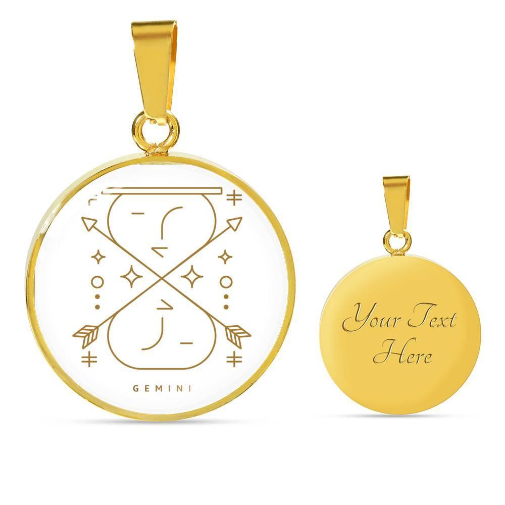 Gemini Zodiac Luxury Stainless Steel or 18k Gold Artistic Necklace - ZodiacFanatic