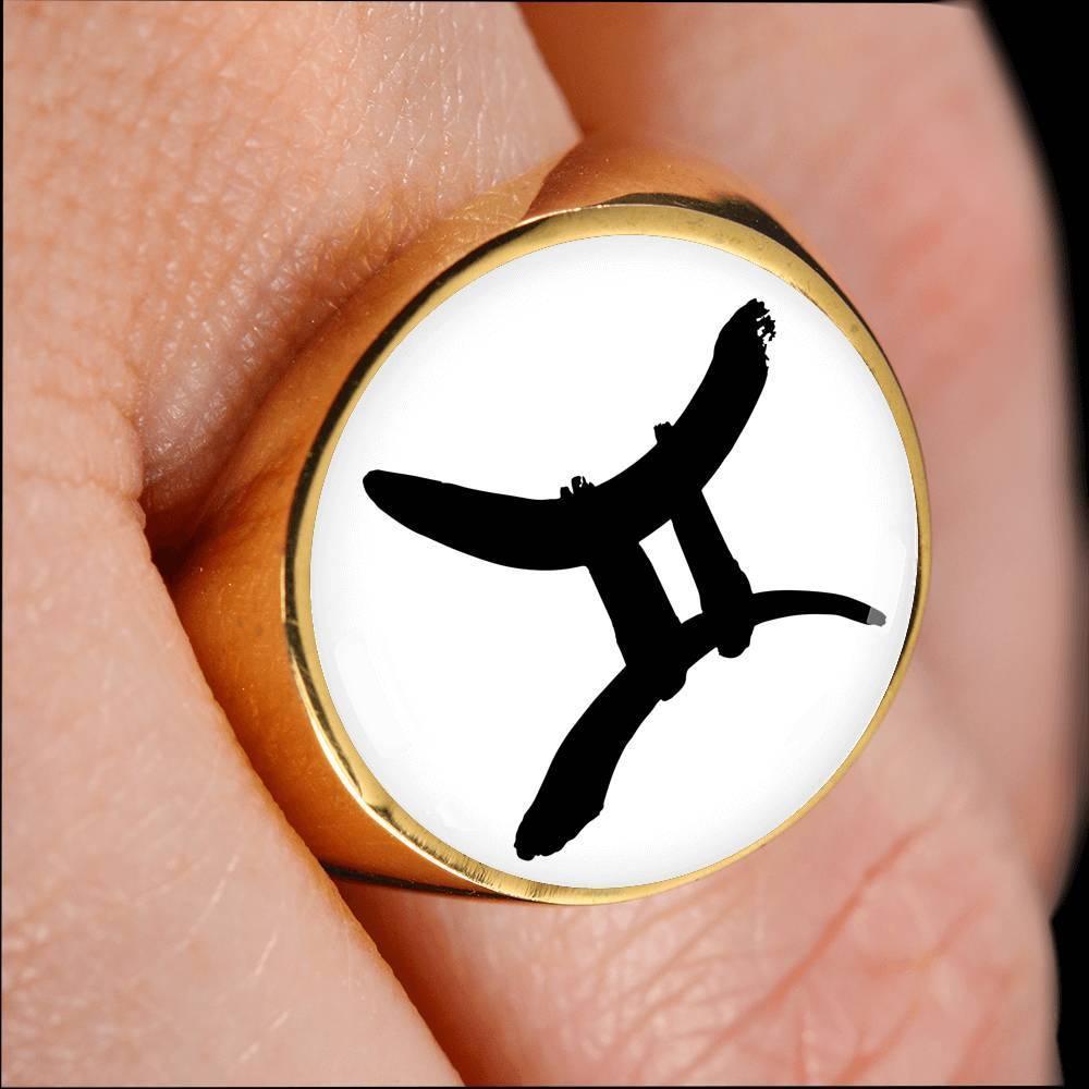 Gemini Zodiac Stainless Steel or 18k Gold Ring - ZodiacFanatic