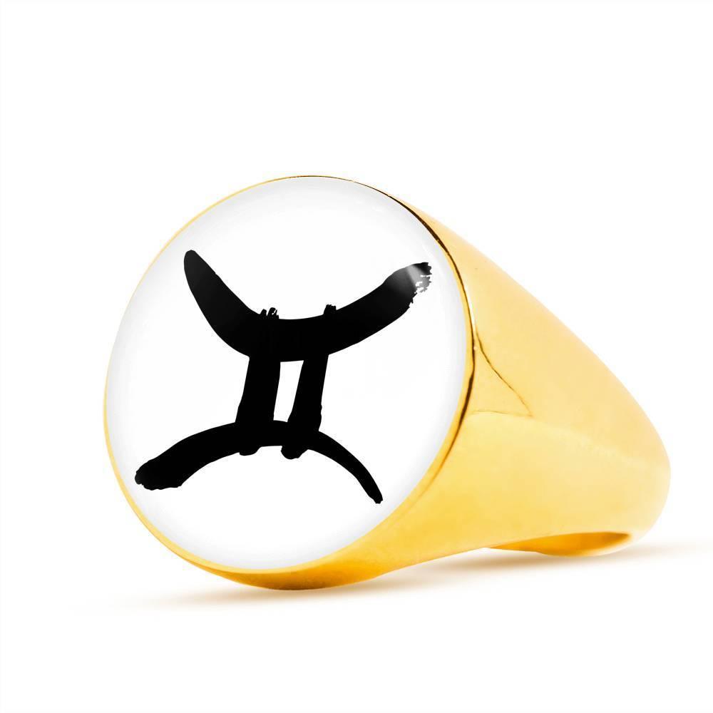 Gemini Zodiac Stainless Steel or 18k Gold Ring - ZodiacFanatic