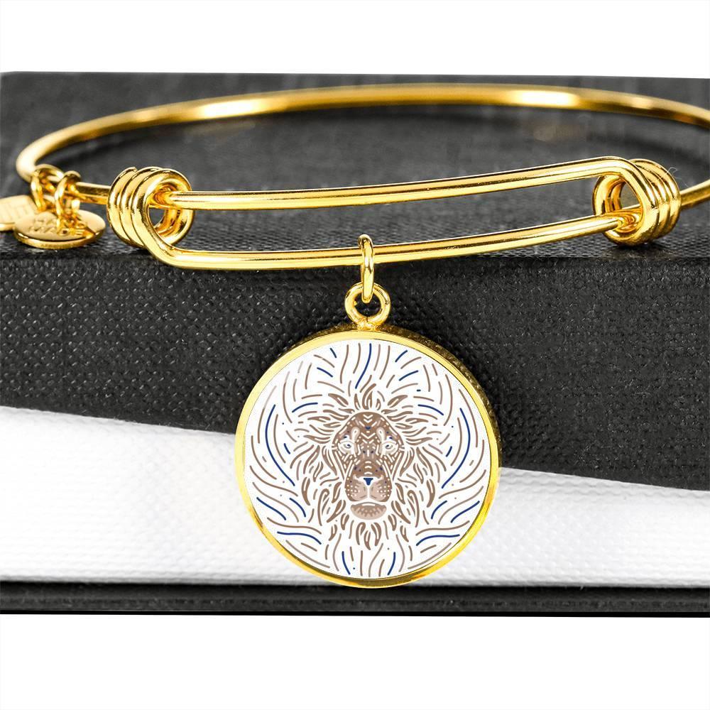 Leo Zodiac Adjustable Artistic Bangle made from Stainless Steel or 18k Gold - ZodiacFanatic