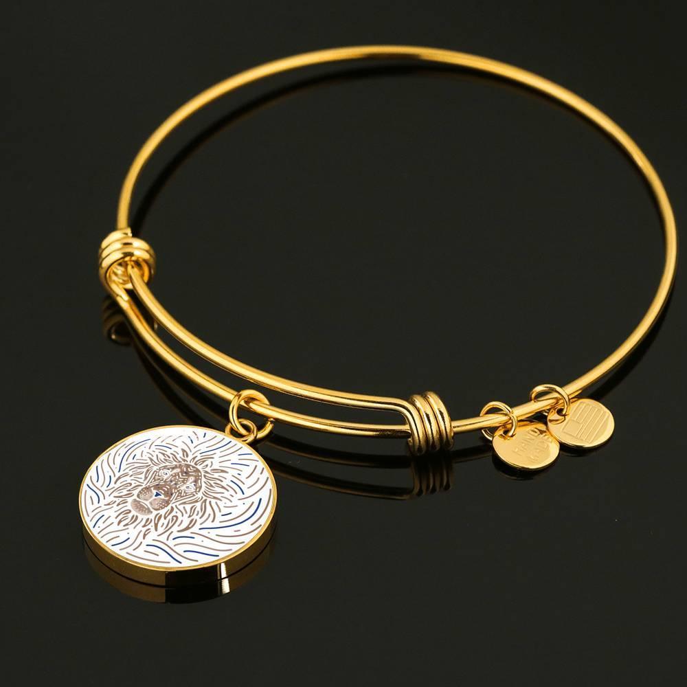 Leo Zodiac Adjustable Artistic Bangle made from Stainless Steel or 18k Gold - ZodiacFanatic