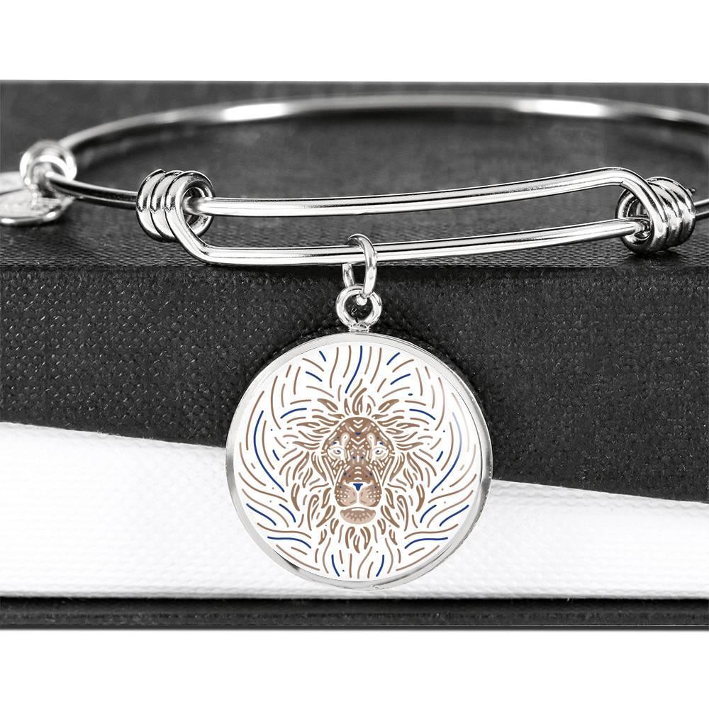 Leo Zodiac Adjustable Artistic Bangle made from Stainless Steel or 18k Gold - ZodiacFanatic