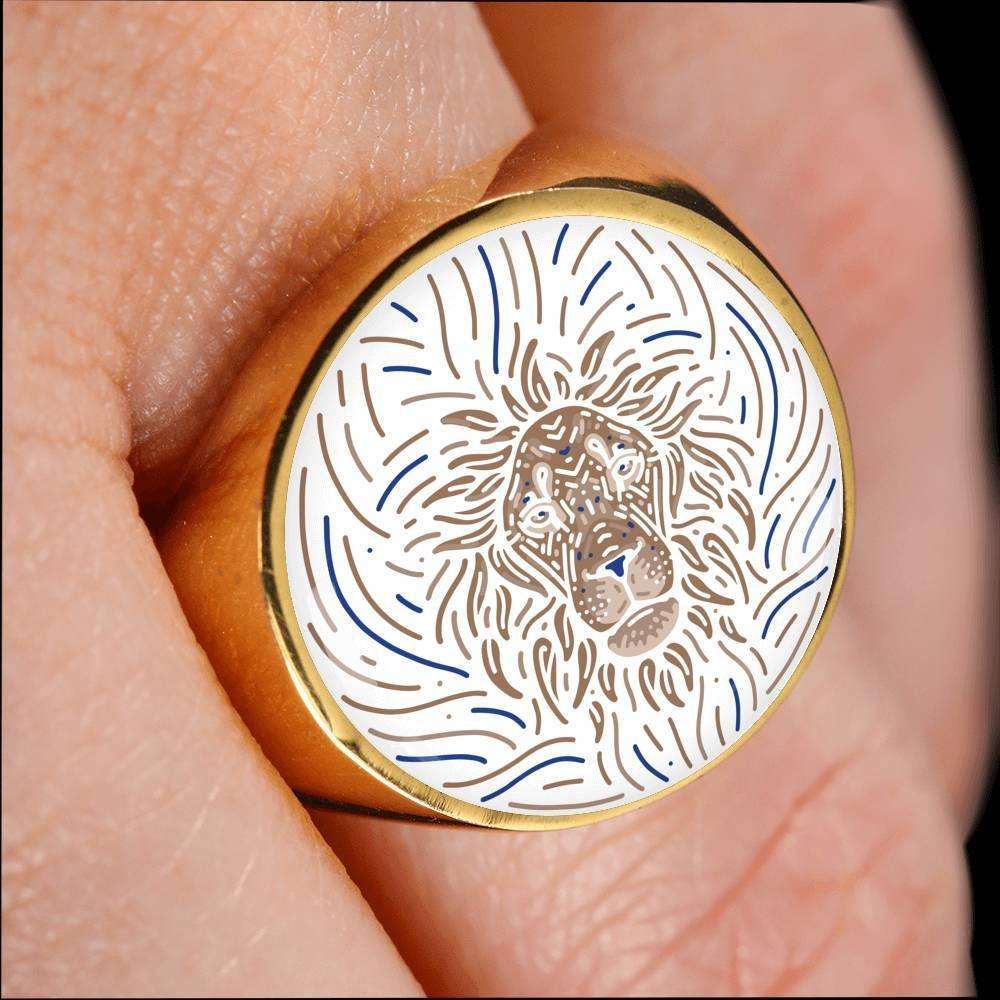 Leo Zodiac Artistic Ring made from Stainless Steel or 18k Gold - ZodiacFanatic