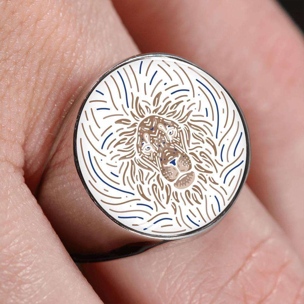 Leo Zodiac Artistic Ring made from Stainless Steel or 18k Gold - ZodiacFanatic