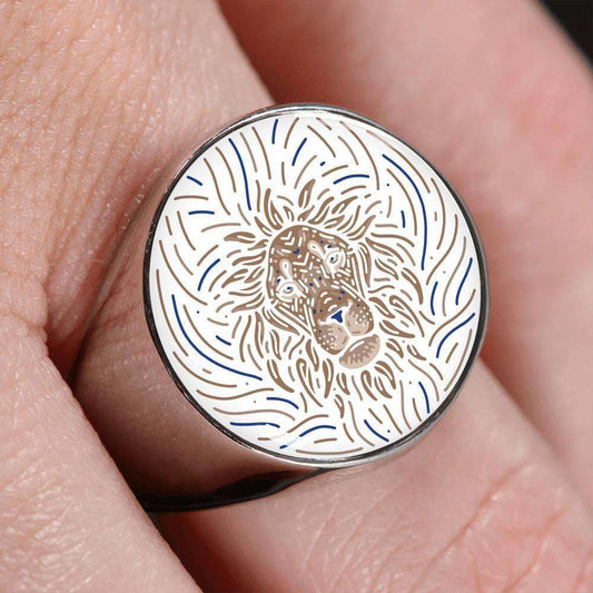 Leo Zodiac Artistic Ring made from Stainless Steel or 18k Gold - ZodiacFanatic