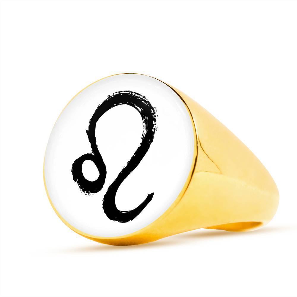 Leo Zodiac Stainless Steel or 18k Gold Ring - ZodiacFanatic