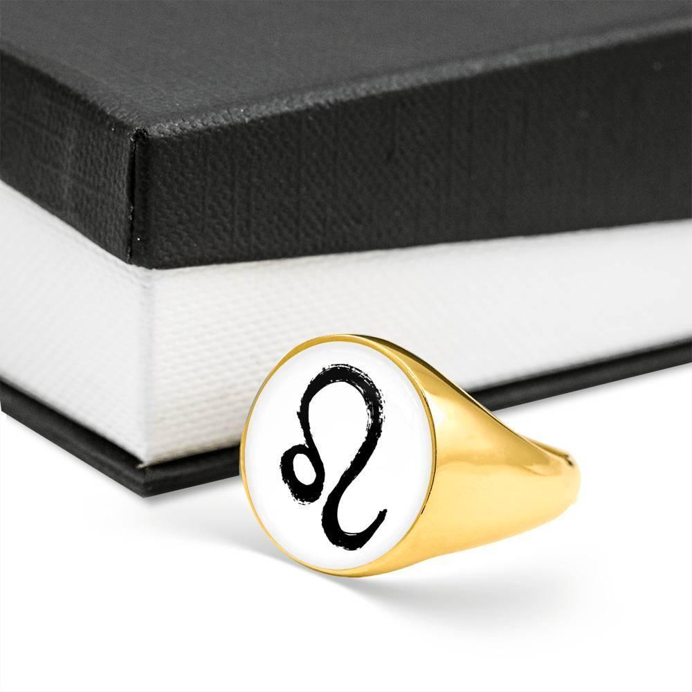 Leo Zodiac Stainless Steel or 18k Gold Ring - ZodiacFanatic