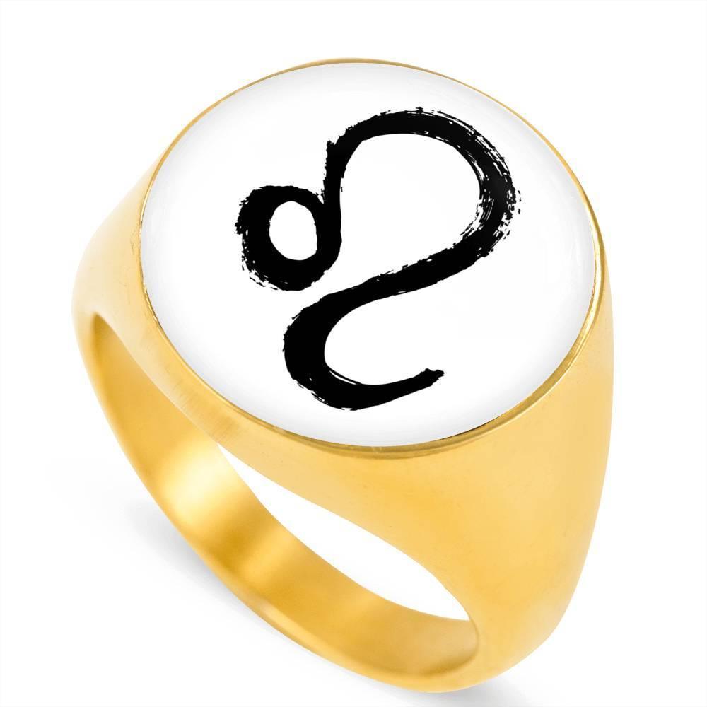 Leo Zodiac Stainless Steel or 18k Gold Ring - ZodiacFanatic