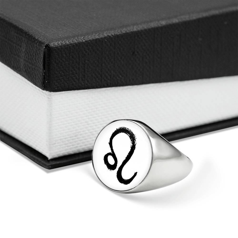 Leo Zodiac Stainless Steel or 18k Gold Ring - ZodiacFanatic