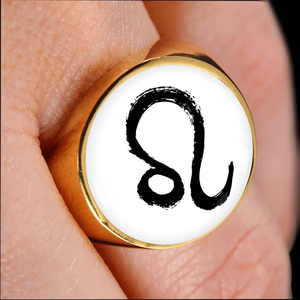 Leo Zodiac Stainless Steel or 18k Gold Ring - ZodiacFanatic