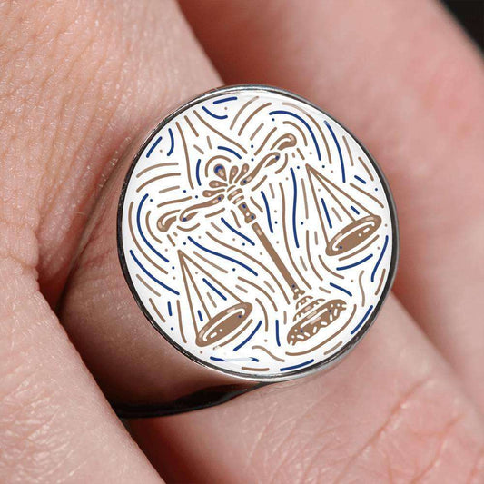 Libra Zodiac Artistic Ring made from Stainless Steel or 18k Gold - ZodiacFanatic