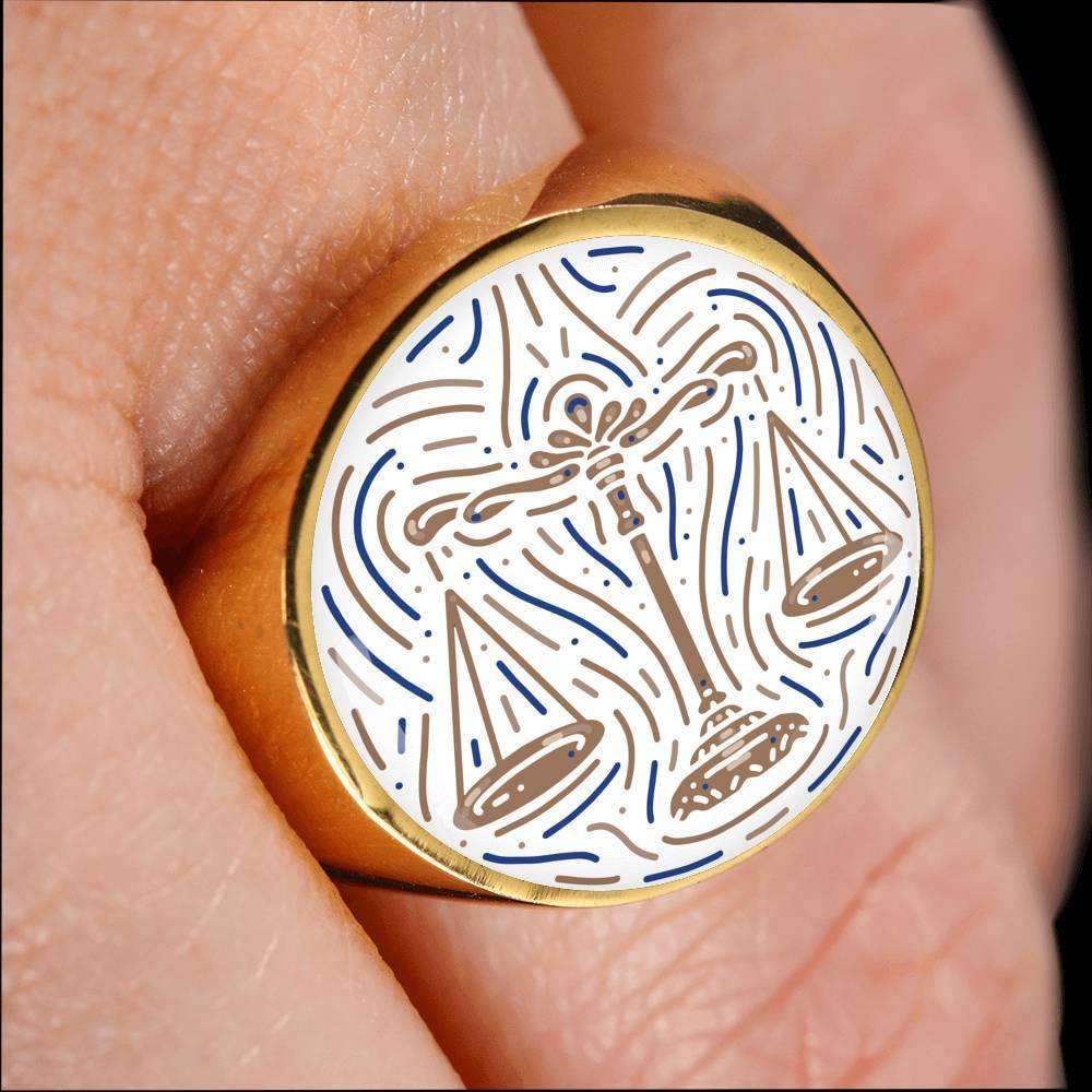 Libra Zodiac Artistic Ring made from Stainless Steel or 18k Gold - ZodiacFanatic