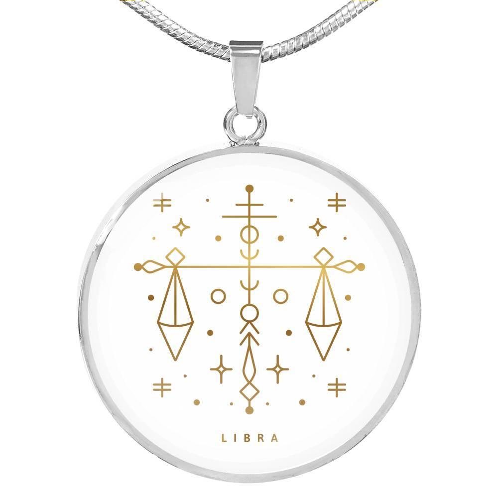 Libra Zodiac Luxury Necklace made from Stainless Steel or 18k - ZodiacFanatic