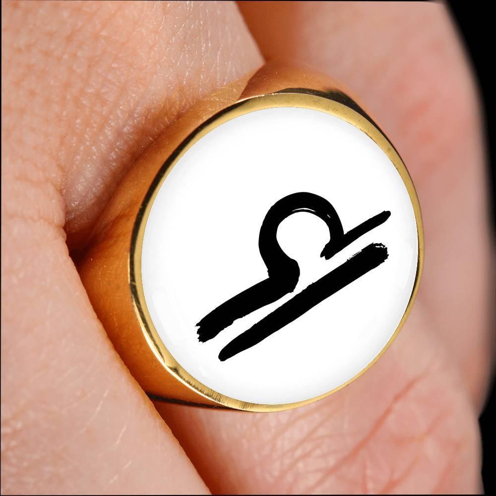 Libra Zodiac Stainless Steel or 18k Gold Ring - ZodiacFanatic