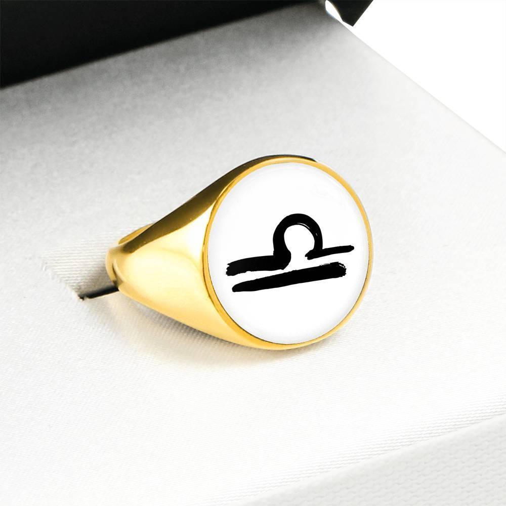 Libra Zodiac Stainless Steel or 18k Gold Ring - ZodiacFanatic