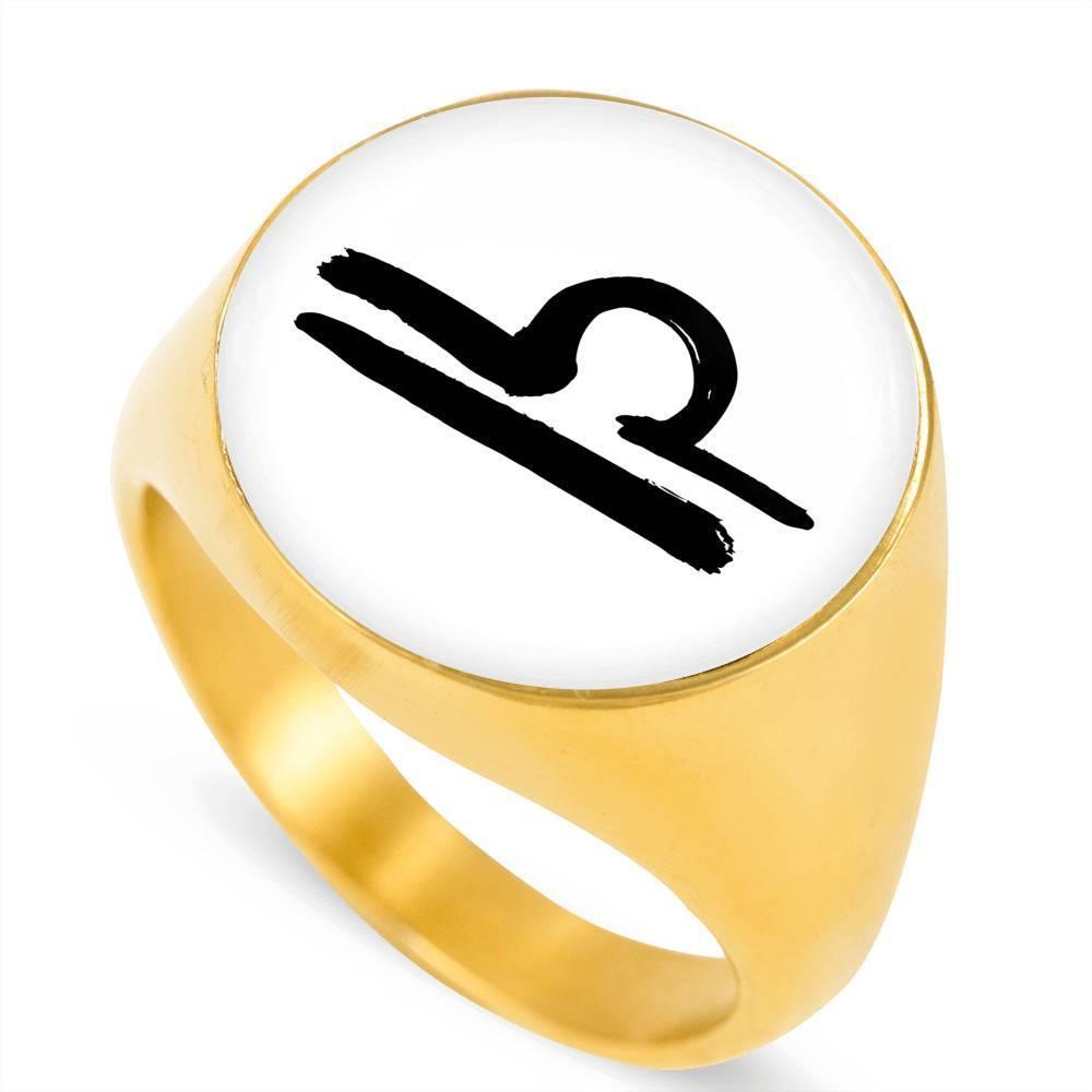 Libra Zodiac Stainless Steel or 18k Gold Ring - ZodiacFanatic