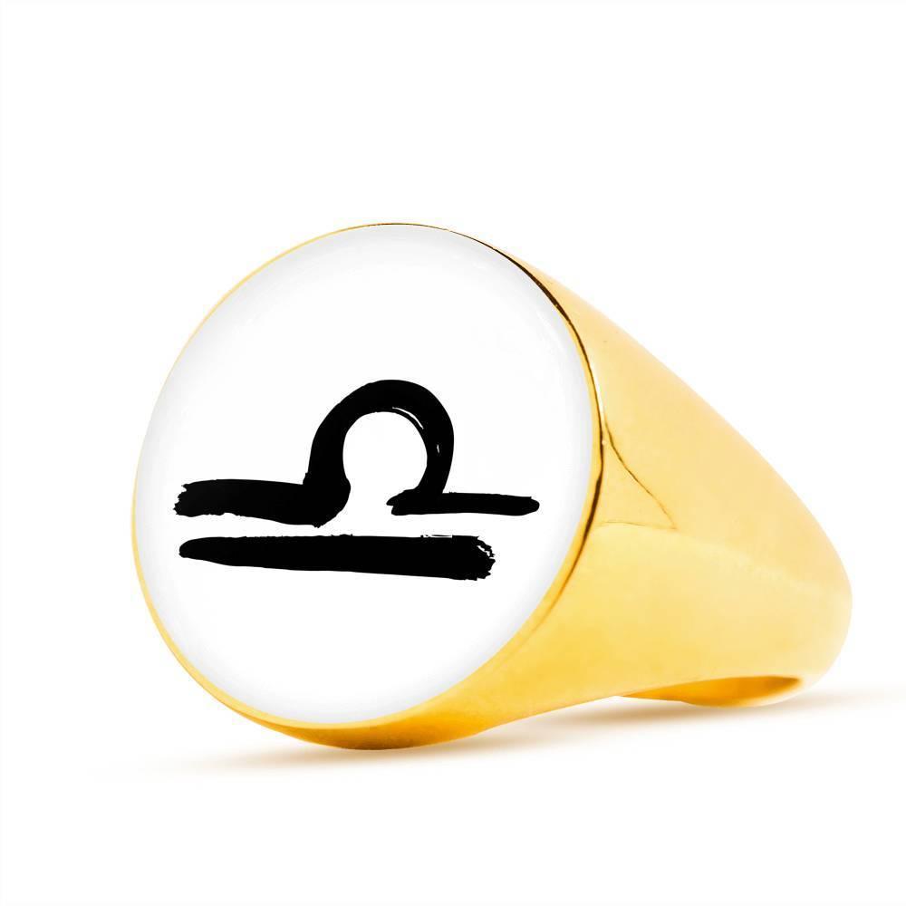 Libra Zodiac Stainless Steel or 18k Gold Ring - ZodiacFanatic