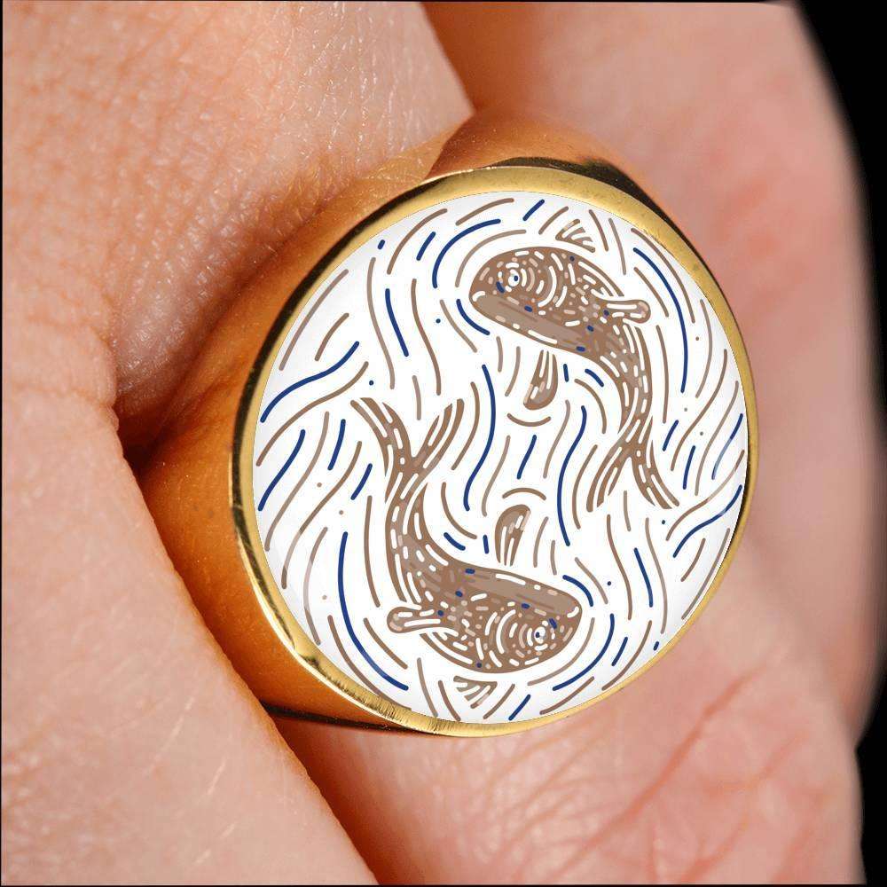 Pisces Zodiac Artistic Ring made from Stainless Steel or 18k Gold - ZodiacFanatic