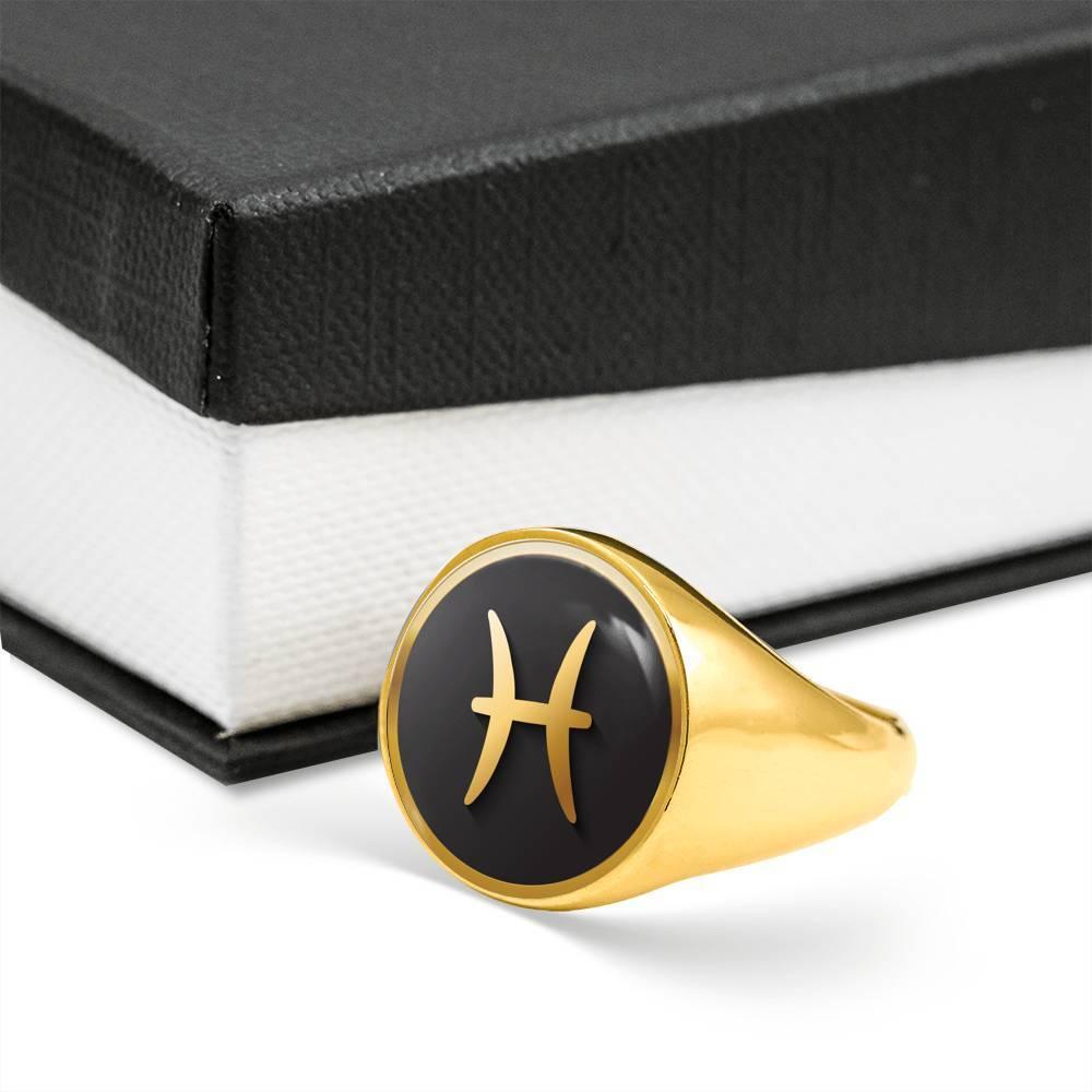 Pisces Zodiac Exclusive Design Ring Made From Stainless Steel or 18k Gold - ZodiacFanatic