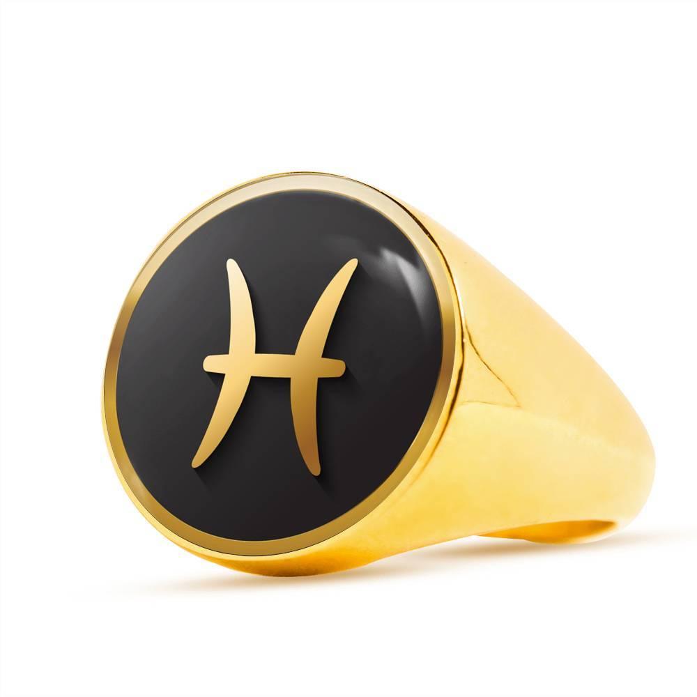 Pisces Zodiac Exclusive Design Ring Made From Stainless Steel or 18k Gold - ZodiacFanatic