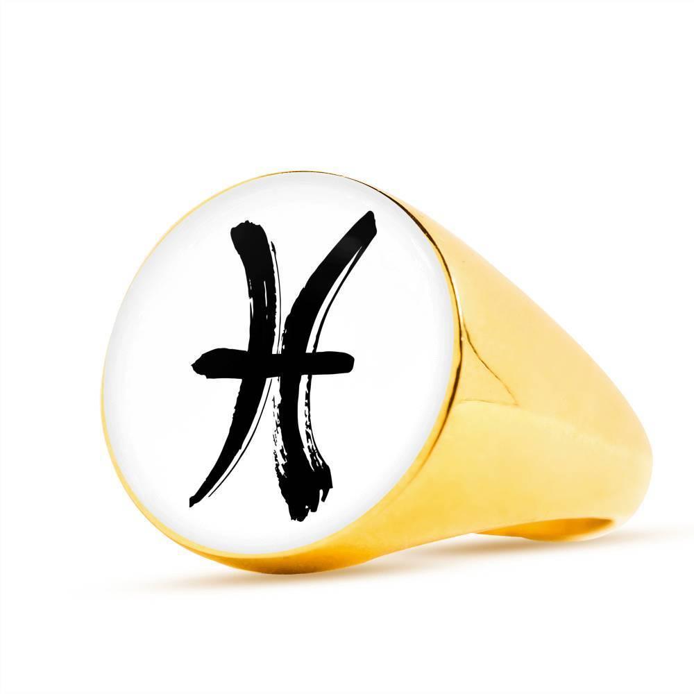 Pisces Zodiac Stainless Steel or 18k Gold Ring - ZodiacFanatic