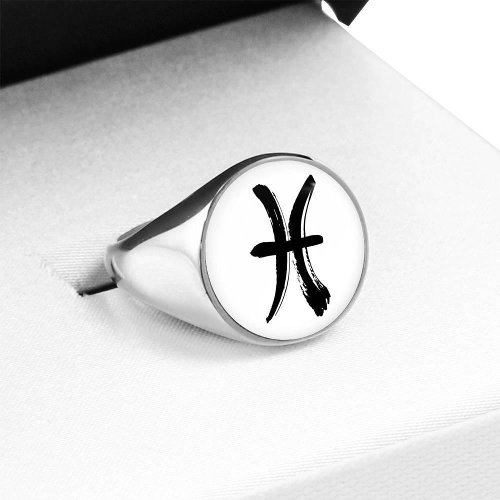 Pisces Zodiac Stainless Steel or 18k Gold Ring - ZodiacFanatic