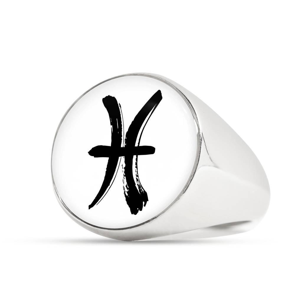 Pisces Zodiac Stainless Steel or 18k Gold Ring - ZodiacFanatic