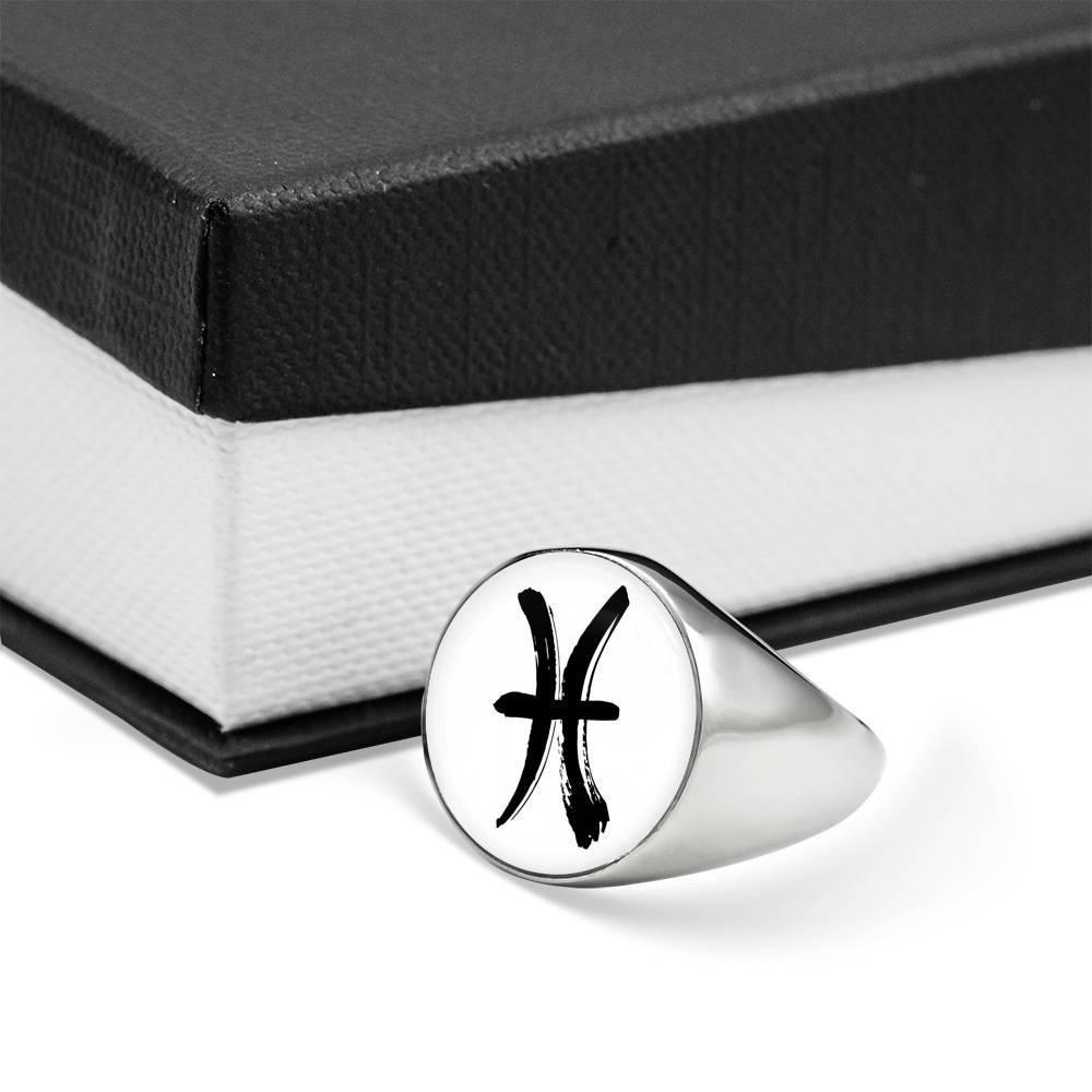 Pisces Zodiac Stainless Steel or 18k Gold Ring - ZodiacFanatic