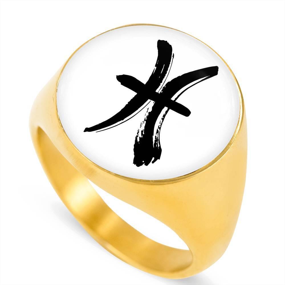 Pisces Zodiac Stainless Steel or 18k Gold Ring - ZodiacFanatic