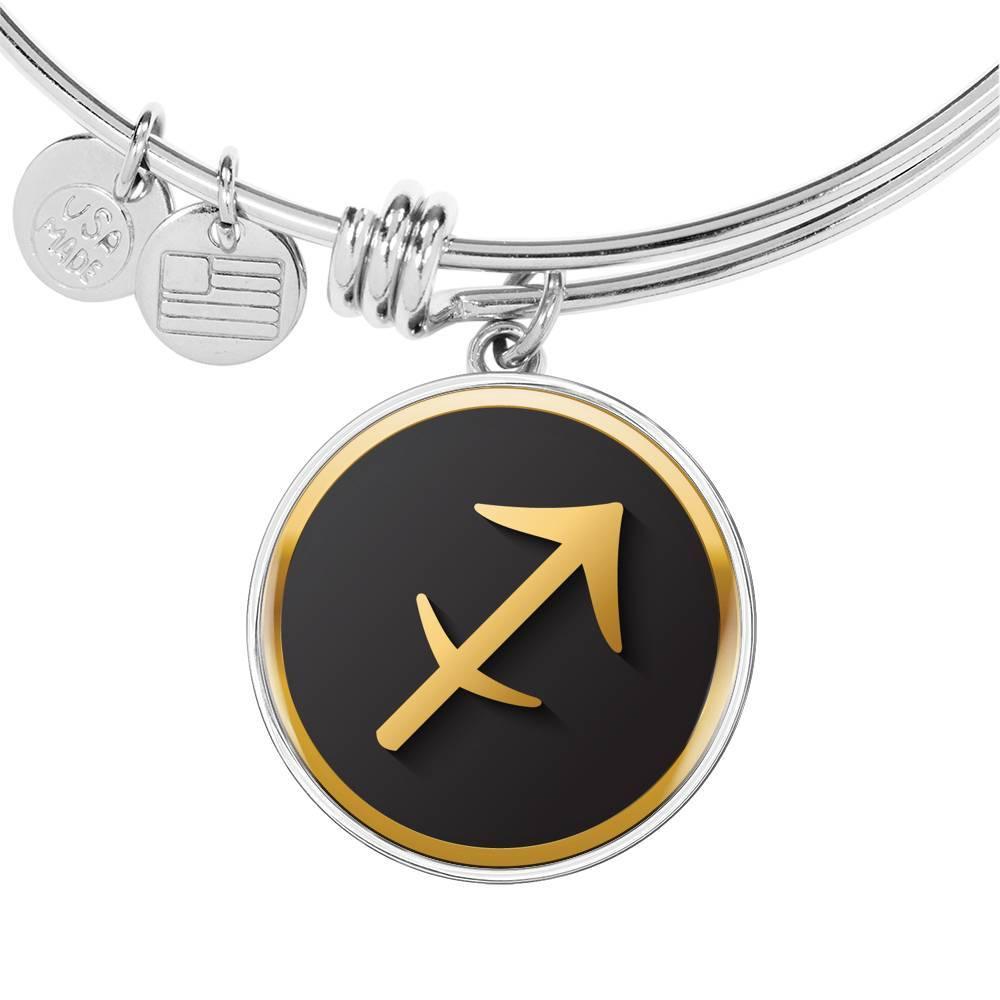 Sagittarius Zodiac Exclusive Design Bangle Made From Stainless Steel or 18k Gold - ZodiacFanatic