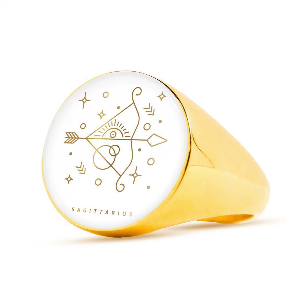 Sagittarius Zodiac Luxury Ring made from Stainless Steel or 18k Gold - ZodiacFanatic