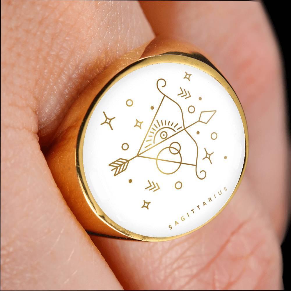 Sagittarius Zodiac Luxury Ring made from Stainless Steel or 18k Gold - ZodiacFanatic