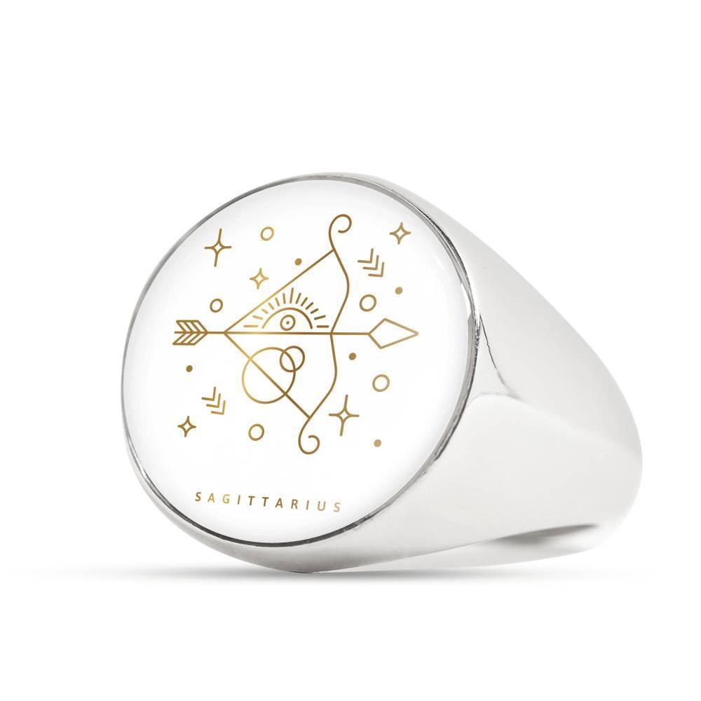 Sagittarius Zodiac Luxury Ring made from Stainless Steel or 18k Gold - ZodiacFanatic