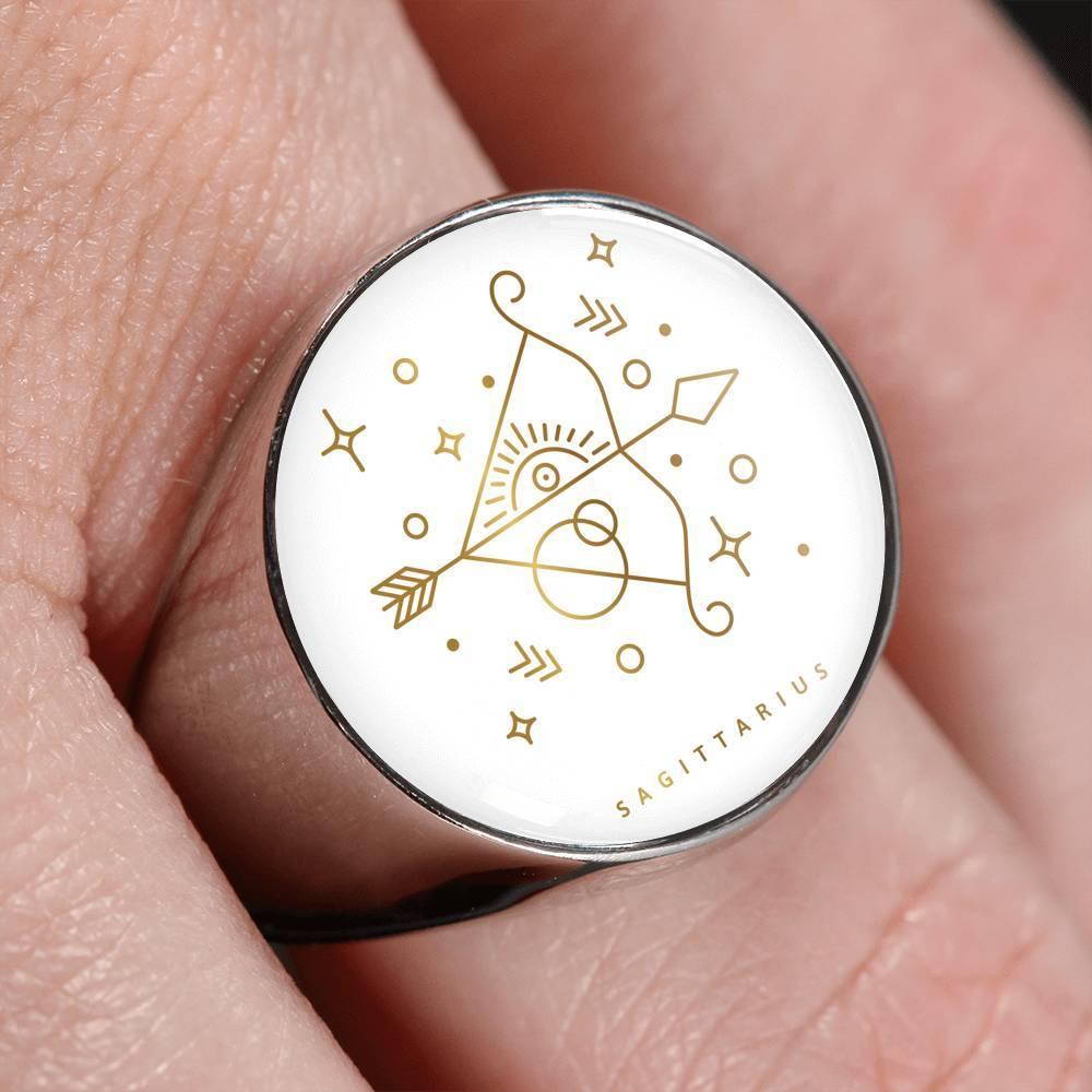 Sagittarius Zodiac Luxury Ring made from Stainless Steel or 18k Gold - ZodiacFanatic