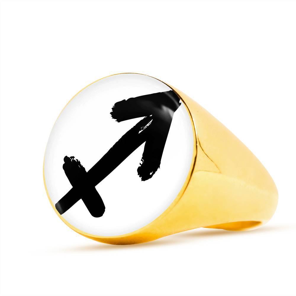 Sagittarius Zodiac Stainless Steel or 18k Gold Ring - ZodiacFanatic