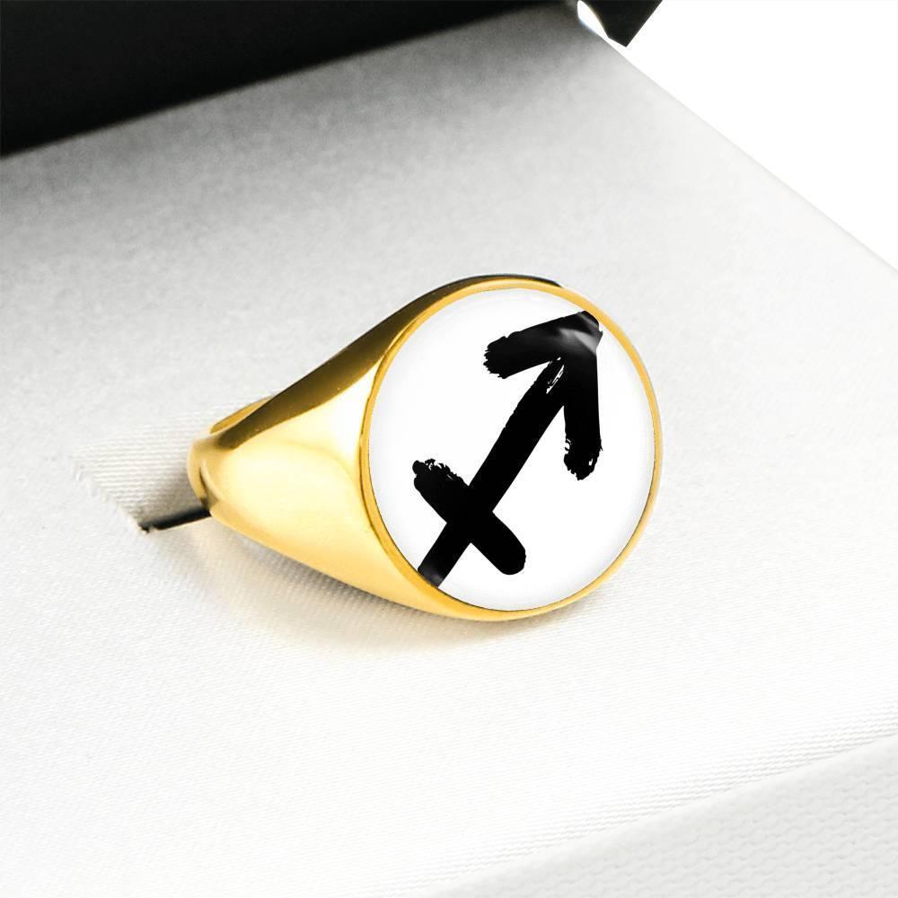 Sagittarius Zodiac Stainless Steel or 18k Gold Ring - ZodiacFanatic