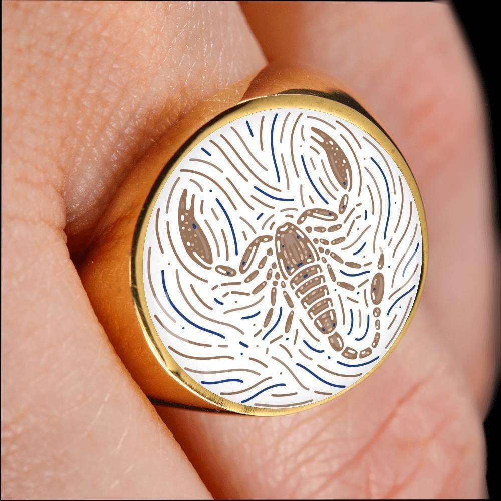 Scorpio Zodiac Artistic Ring made from Stainless Steel or 18k Gold - ZodiacFanatic
