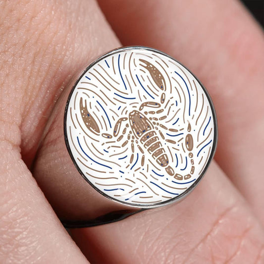 Scorpio Zodiac Artistic Ring made from Stainless Steel or 18k Gold - ZodiacFanatic