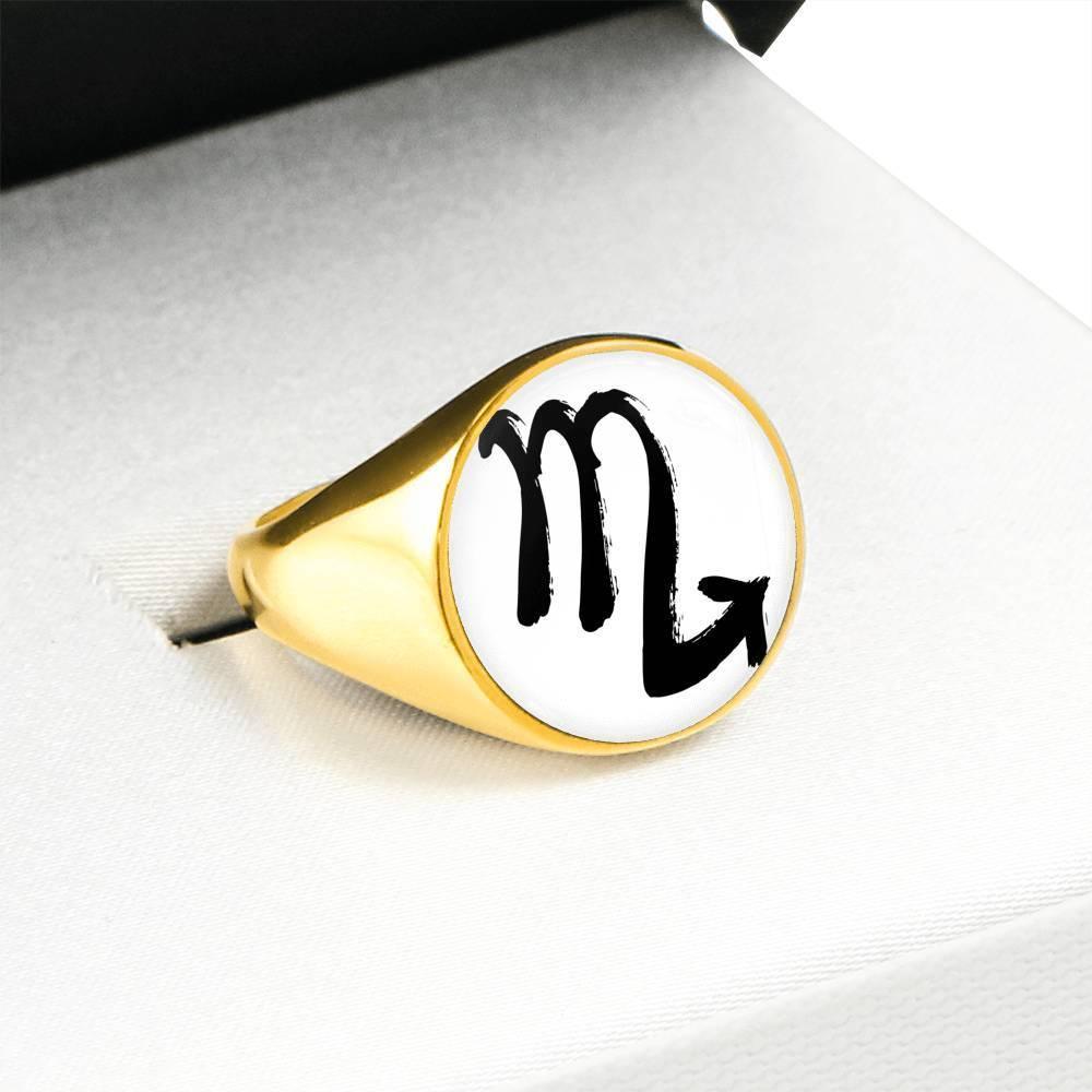 Scorpio Zodiac Stainless Steel or 18k Gold Ring - ZodiacFanatic