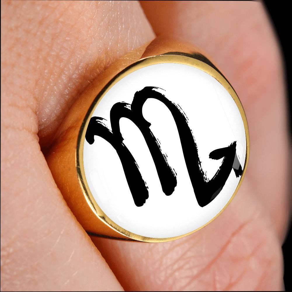 Scorpio Zodiac Stainless Steel or 18k Gold Ring - ZodiacFanatic