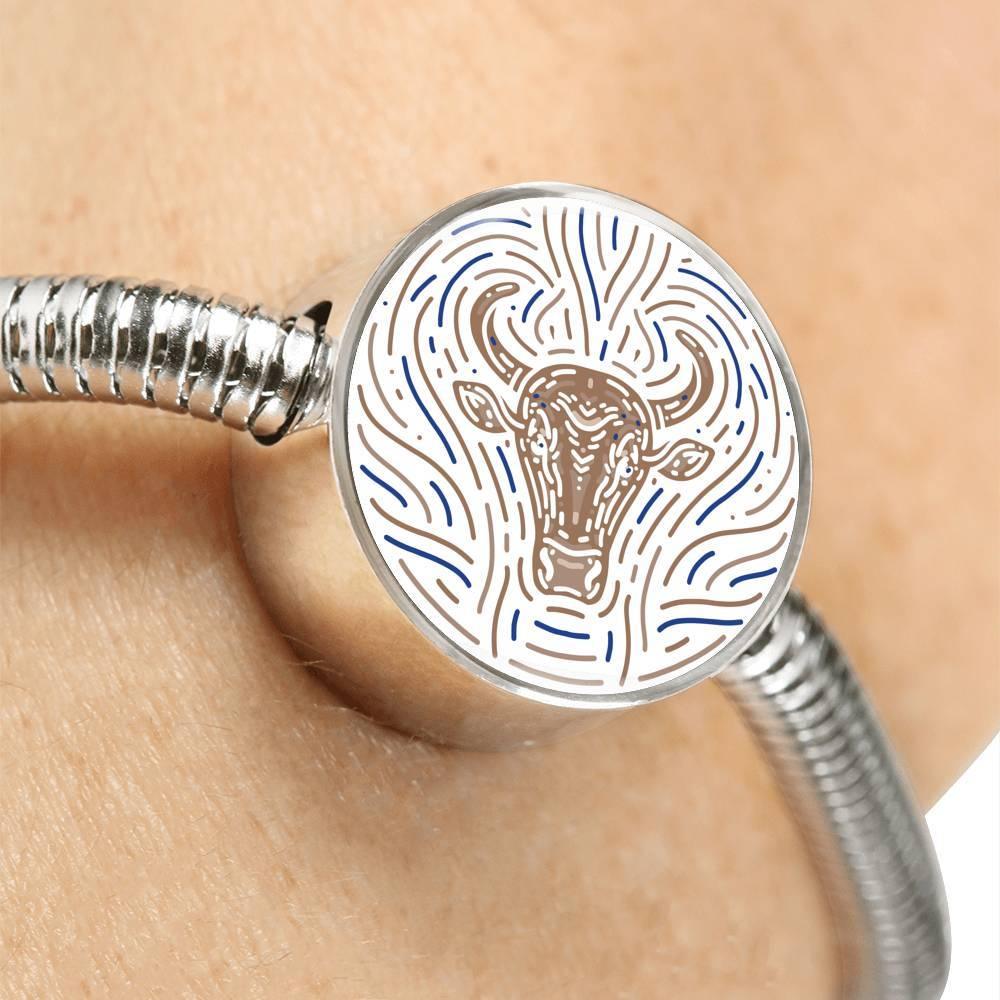 Taurus Zodiac Artistic Bracelet made from Stainless Steel - ZodiacFanatic