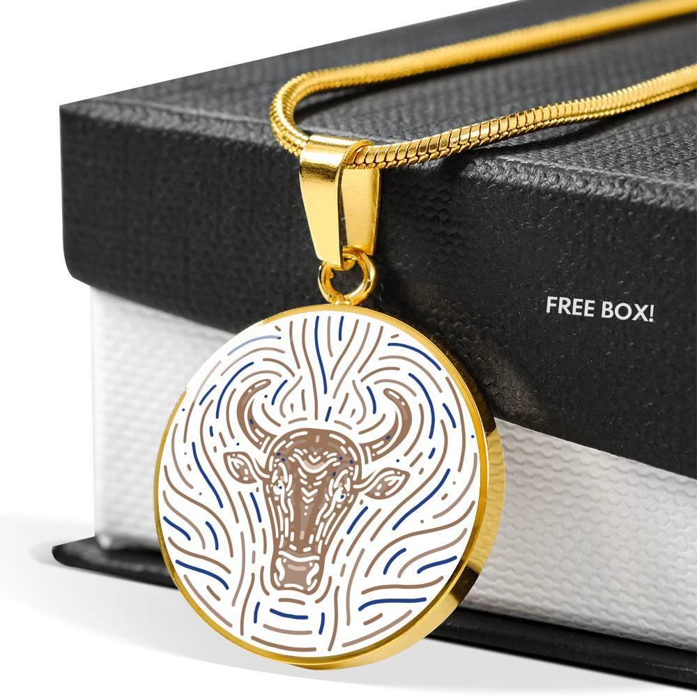 Taurus Zodiac Luxury Stainless Steel or 18k Gold Artistic Necklace - ZodiacFanatic