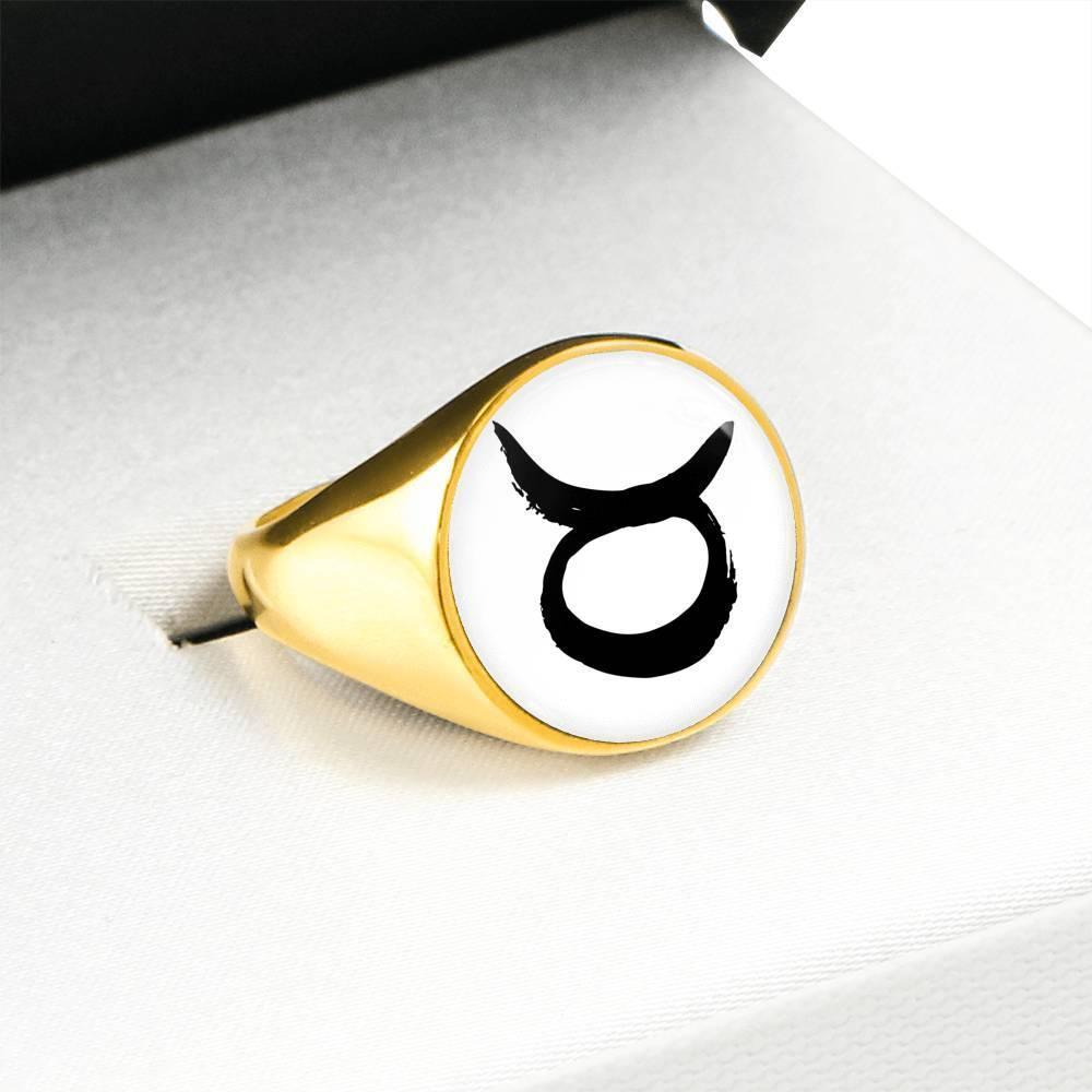 Taurus Zodiac Stainless Steel or 18k Gold Ring - ZodiacFanatic