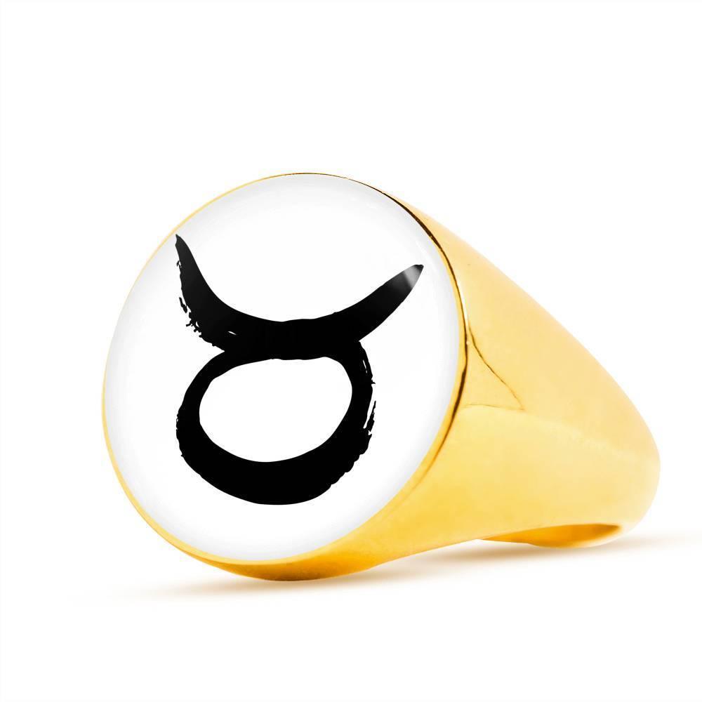 Taurus Zodiac Stainless Steel or 18k Gold Ring - ZodiacFanatic