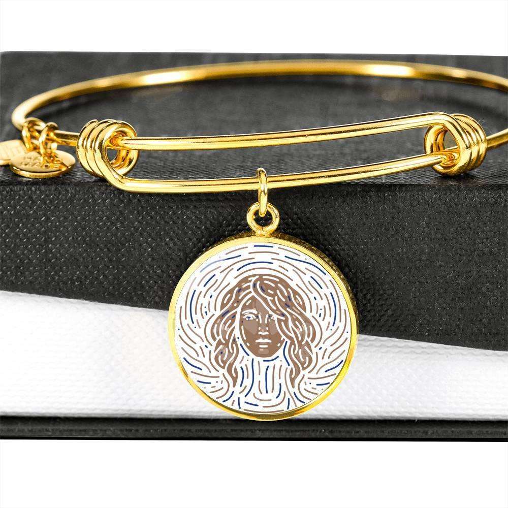 Virgo Zodiac Adjustable Artistic Bangle made from Stainless Steel or 18k Gold - ZodiacFanatic