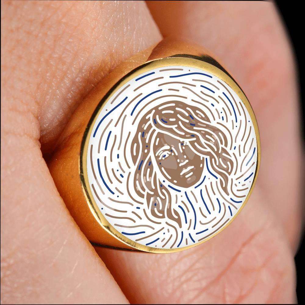 Virgo Zodiac Artistic Ring made from Stainless Steel or 18k Gold - ZodiacFanatic