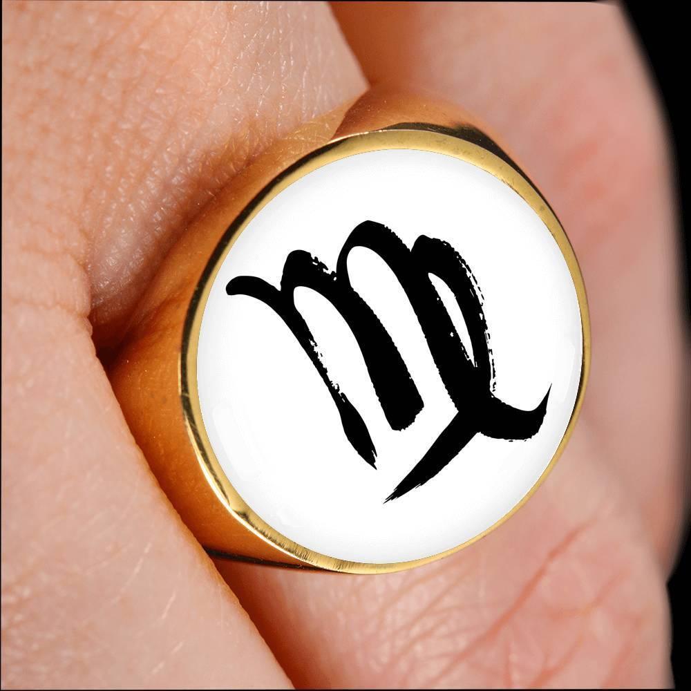 Virgo Zodiac Stainless Steel or 18k Gold Ring - ZodiacFanatic