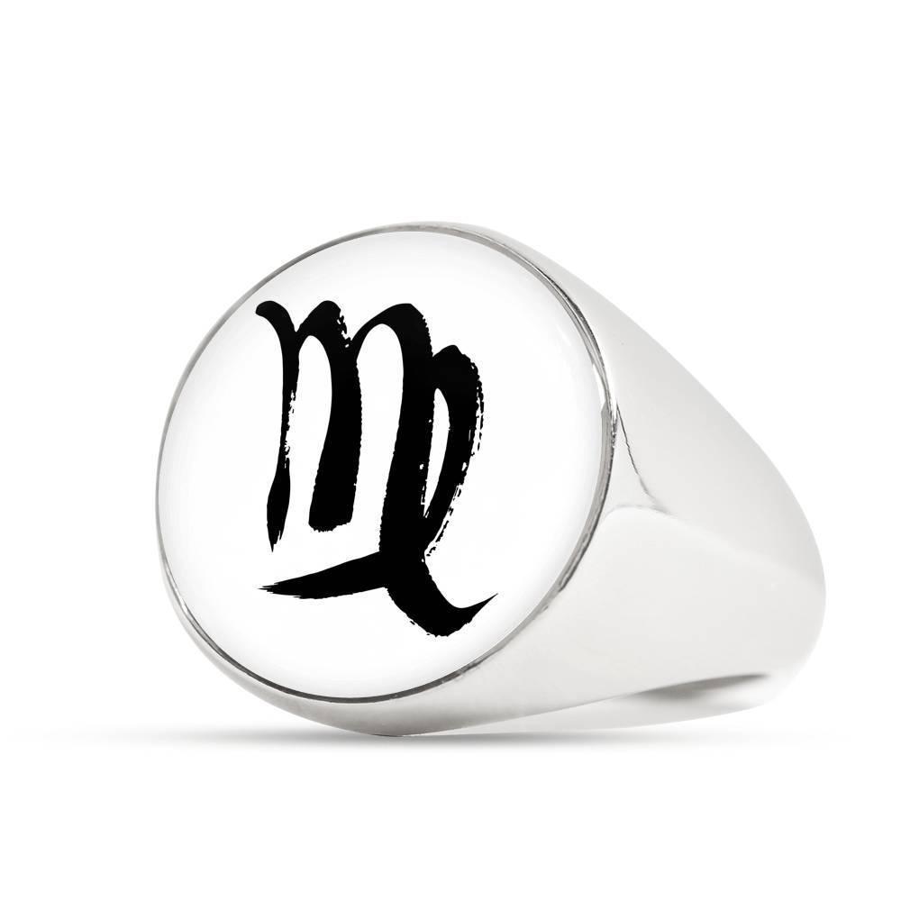 Virgo Zodiac Stainless Steel or 18k Gold Ring - ZodiacFanatic